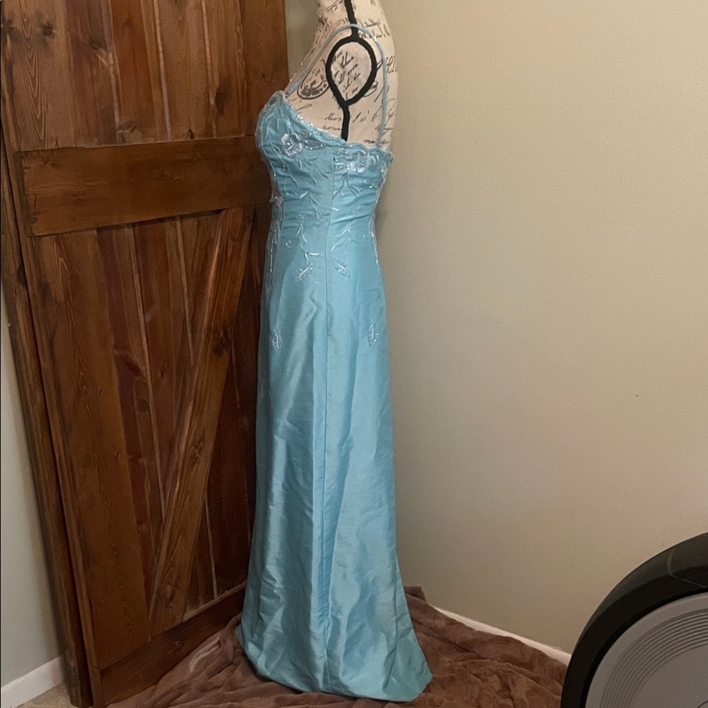 Tiffany Designs Light Blue Strapless Gown - Picture 13 of 16